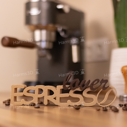 Deko Schriftzug „Espresso Lover“ für die Kaffeeecke