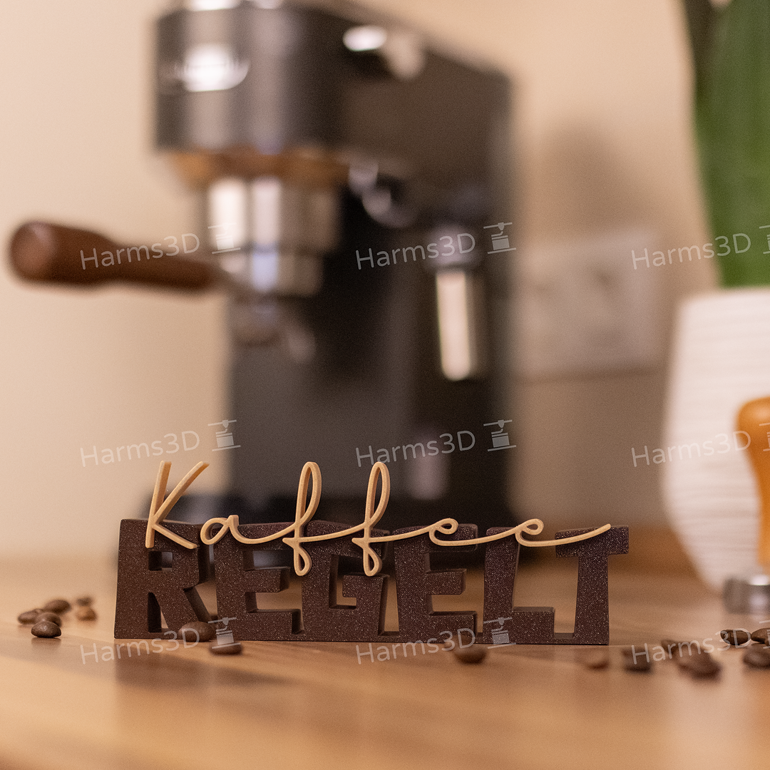 Deko Schriftzug „Kaffee Regelt“ für die Kaffeeecke