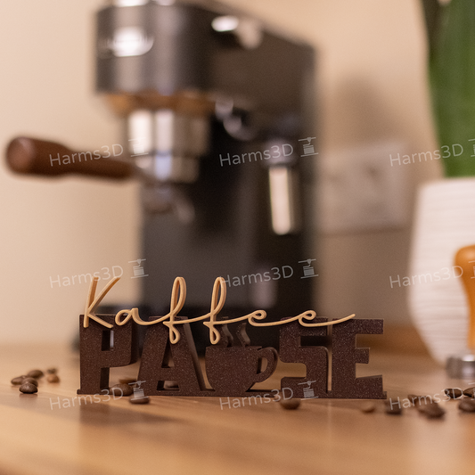 Deko Schriftzug „Kaffee Pause“ für die Kaffeeecke